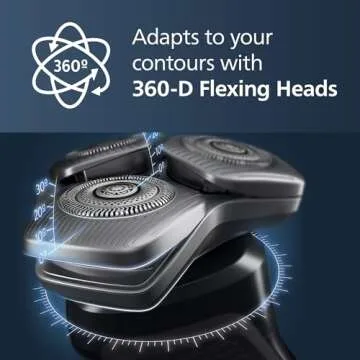 Philips Norelco 9400 Rechargeable Wet/Dry Electric Shaver with SenseIQ and Comfort Glide Ring Technology, Battery Powered, Silver, S9502/83