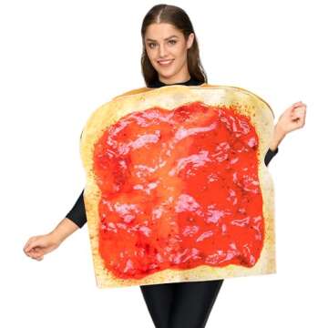 Spooktacular Creations Peanut Butter and Jelly Costume, Halloween Adult Couple Costume Set w/one Peanut Butter and One Jelly Plush for Halloween Dress Up Party