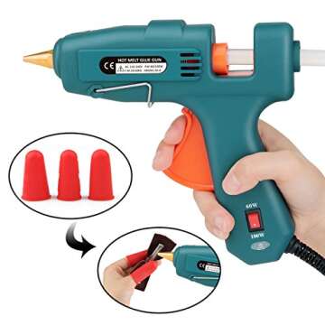 Hot Glue Gun, WEIO Full Size (Not Mini) 60/100W Dual Power Hot Melt Glue Heavy Duty High Temp Melt Glue Gun Kit with 15 Pcs Premium Glue Sticks for Arts, Craft Projects &Sealing Finger Cap
