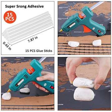 Hot Glue Gun, WEIO Full Size (Not Mini) 60/100W Dual Power Hot Melt Glue Heavy Duty High Temp Melt Glue Gun Kit with 15 Pcs Premium Glue Sticks for Arts, Craft Projects &Sealing Finger Cap