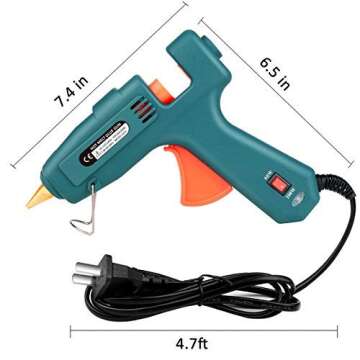 Hot Glue Gun, WEIO Full Size (Not Mini) 60/100W Dual Power Hot Melt Glue Heavy Duty High Temp Melt Glue Gun Kit with 15 Pcs Premium Glue Sticks for Arts, Craft Projects &Sealing Finger Cap