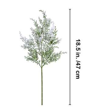 6 Pack Snowy Artificial Cedar Picks Stems Frosted Faux Cedar Spray Christmas Cedar Greenery Branches...