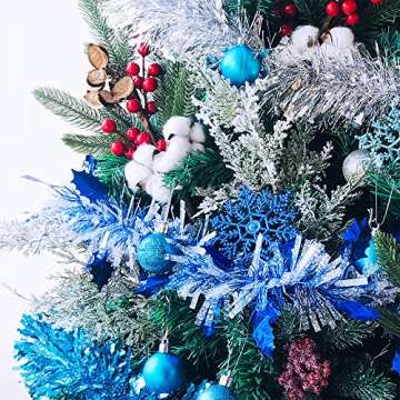 6 Pack Snowy Artificial Cedar Picks Stems Frosted Faux Cedar Spray Christmas Cedar Greenery Branches for Holiday Season Floral Arrangement Centerpiece Winter Wedding Decorations 20" Tall