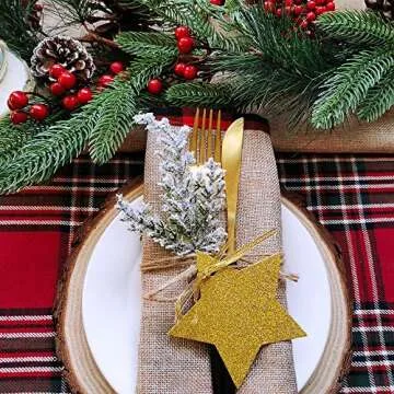 6 Pack Snowy Artificial Cedar Picks Stems Frosted Faux Cedar Spray Christmas Cedar Greenery Branches for Holiday Season Floral Arrangement Centerpiece Winter Wedding Decorations 20" Tall