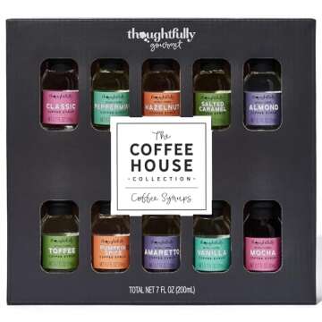 Coffee Syrup Sampler Gift Set with 10 Flavors