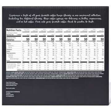 Coffee Syrup Sampler Gift Set with 10 Flavors