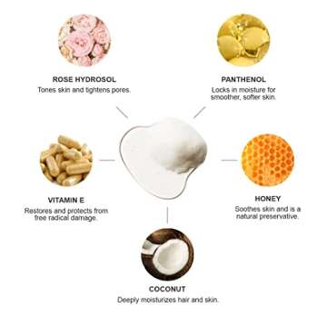 100% PURE Honey & Virgin Coconut Restorative Shampoo & Cleansing Detox Helps Restore Damaged Hair, Replenish Moisture & Body Healthy Hair Growth for Women & Men - Sulfate Free - 13 Fl Oz