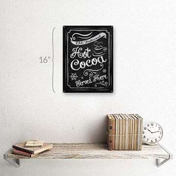 Hot Cocoa Metal Sign – Warm Winter Kitchen Decor for the Holidays