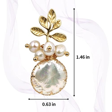 Zqhhyy 18K Gold Baroque Pearl Drop Earrings for Women