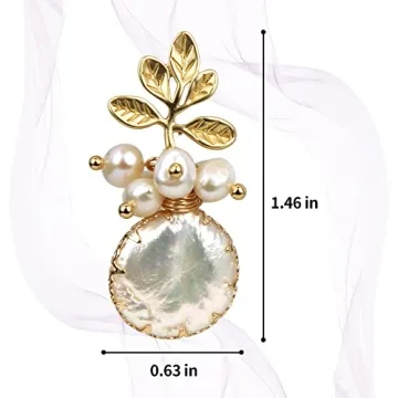 Zqhhyy 18K Gold Baroque Pearl Drop Earrings for Women