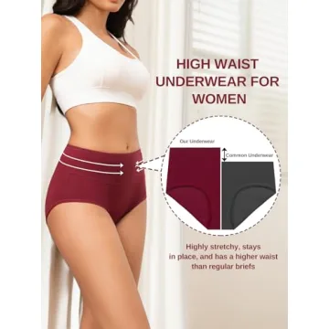 Vevmon Cotton High-Waisted Underwear for Women 5 Pack