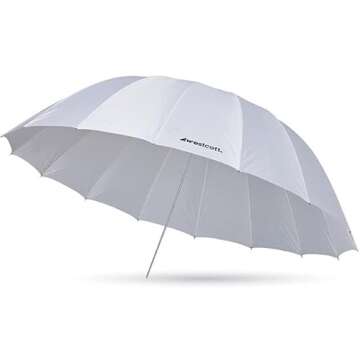 Westcott 4632 7-Feet White Diffusion Parabolic Umbrella