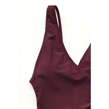 CUPSHE Women's Wrap One Piece Swimsuit self Tie Tummy Control High Cut Bathing Suit, M