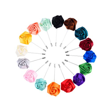 Panfanrel 16-Piece Flower Men's Lapel Pins - Elevate Your Style