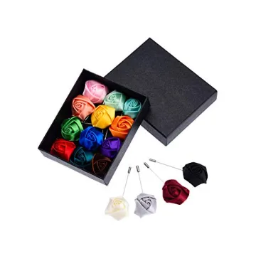 Panfanrel 16-Piece Flower Lapel Pins - Chic Satin Pins