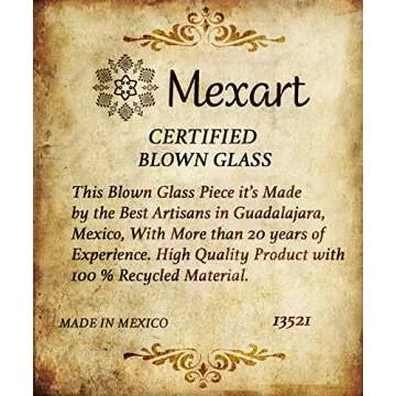 Mexican Hand Blown Glass Confetti Shots Tequila - Original Artisan (Set of 6)