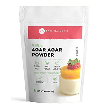 Kate Naturals Agar Agar Powder for Cooking & Petri Dishes – Vegan Gelatin Substitute (4oz, Plant-B...