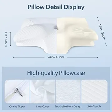 HOMCA Memory Foam Cervical Pillow for Neck Pain Relief
