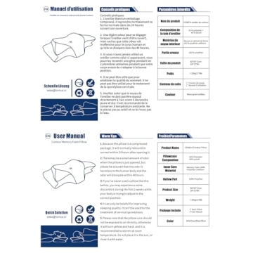 HOMCA Memory Foam Cervical Pillow for Neck Pain Relief
