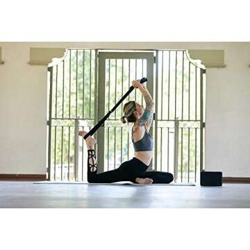 Gaiam Yoga Block & Yoga Strap Combo Set - Yoga Block with Strap, Pilates & Yoga Props to Help Extend & Deepen Stretches, Yoga Kit for Stability, Balance & Optimal Alignment