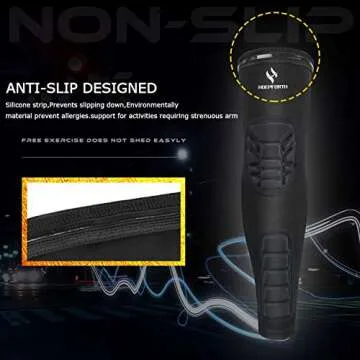 HOPEFORTH 2PCS Padded Elbow Forearm Sleeves Compression Arm Protective Support