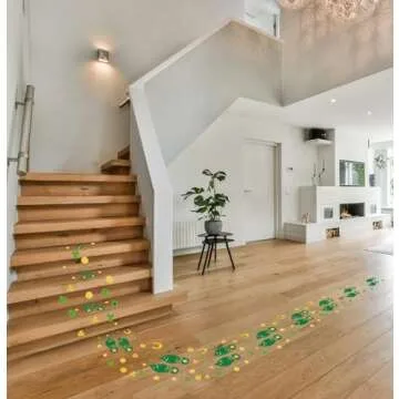 jollylife 504PCS St. Patrick's Day Decorations Leprechaun Footprints Floor Decals - Shamrock Gold Coin Party Decorations Stickers