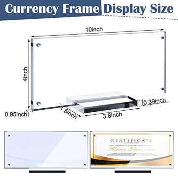 Chunful 2 Pack Acrylic Business License Frame for 4x9 Business Certificate, Clear Cosmetology Esthet...