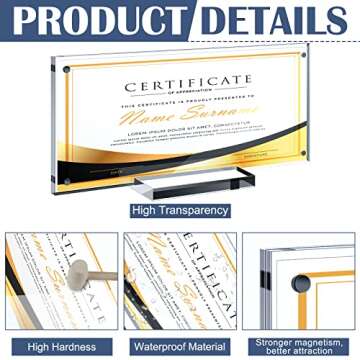 Chunful Acrylic Business License Frame - 2 Pack, Clear Design