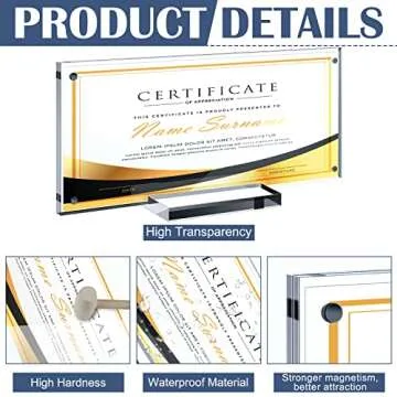 Chunful Acrylic Business License Frame - 2 Pack, Clear Design