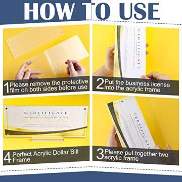 Chunful Acrylic Business License Frame - 2 Pack, Clear Design