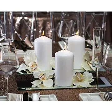 Premium BOLSIUS 6 Inch White Pillar Candles Bulk Set