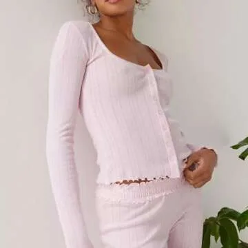 DSORVICD Women Y2k 2 Piece Outfit Fashion Round Neck Long Sleeve Crop Top Low Waist Slim Fit Shorts Set Trendy Two Piece Suit