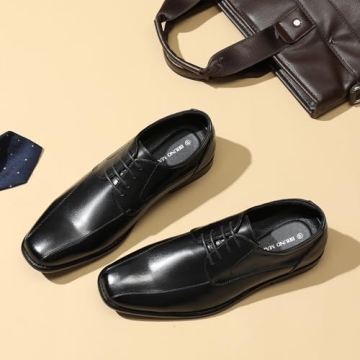 Bruno Marc Men's Dress Shoes Formal Classic Square Toe Lace-up Oxfords Black Size 10 M US DP-03