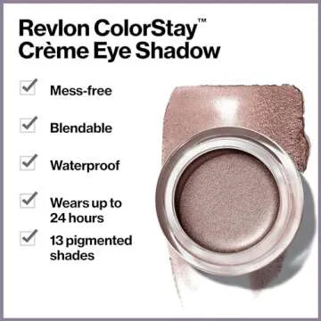 REVLON Crème Eyeshadow, ColorStay 24 Hour Eye Makeup, Highly Pigmented Cream Formula in Blendable Matte & Shimmer Finishes, 750 Vanilla, 0.18 Oz