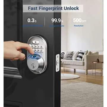 Veise Keyless Entry Fingerprint Door Lock for Homes