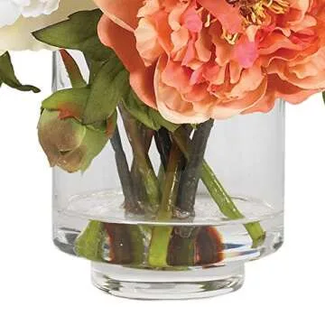 Nearly Natural 4689 Mini Peony Silk Arrangement,Assorted 10 x 10 x 10