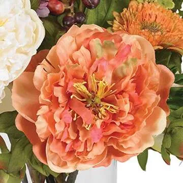 Nearly Natural 4689 Mini Peony Silk Arrangement,Assorted 10 x 10 x 10