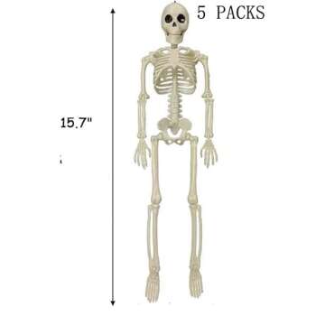 Halloween Skeleton Decorations - 5 Pack Posable Skeletons