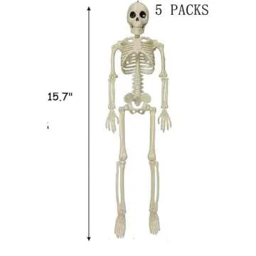 Halloween Skeleton Decorations - 5 Pack Posable Skeletons
