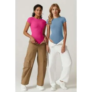 QINSEN Ladies Crewneck Bodysuit in Light Airy Blue