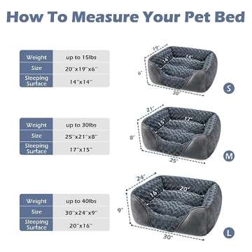 INVENHO Large Dog Bed for Large Medium Small Dogs, Rectangle Washable Dog Bed, Orthopedic Dog Bed, S...