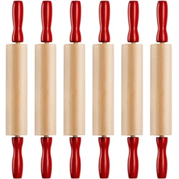 Mini Rolling Pin 7.5 Inch Kids Rolling Pin - (Pack of 6) Set for Play Dough Accessories Small Rollin...