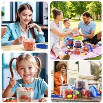 Freezer Storage Containers, [6 Pack-16 Oz] Airtight Plastic Food Storage Containers with Twist Top Lids, Soup, Meal Prep Containers | BPA Free | Stackable | Leakproof | Microwave/Dishwasher Safe