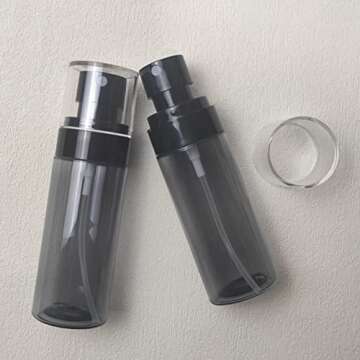 PimyRcyi 2oz Travel Spray Bottle Set - 6 Pack Black Mist Bottles