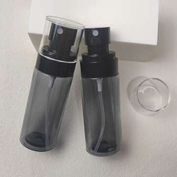 PimyRcyi 2oz Travel Spray Bottle Set - 6 Pack Black Mist Bottles