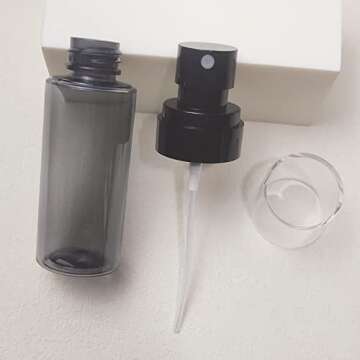 PimyRcyi 2oz Travel Spray Bottle Set - 6 Pack Black Mist Bottles