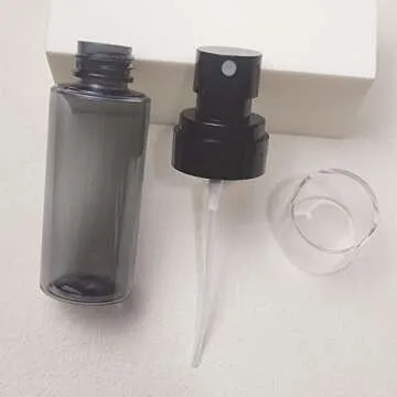 PimyRcyi 2oz Travel Spray Bottle Set - 6 Pack Black Mist Bottles