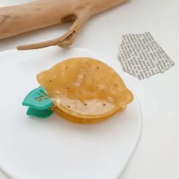 OMG Decor Hair Clip, Claw Clips for Women, Fruit Hair Clips, Lemon Acetate Claw Clip