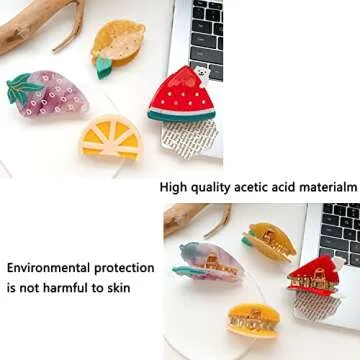 OMG Decor Hair Clip, Claw Clips for Women, Fruit Hair Clips, Lemon Acetate Claw Clip