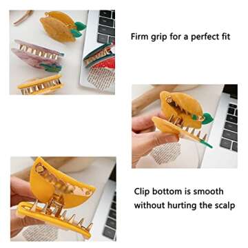 OMG Decor Hair Clip, Claw Clips for Women, Fruit Hair Clips, Lemon Acetate Claw Clip